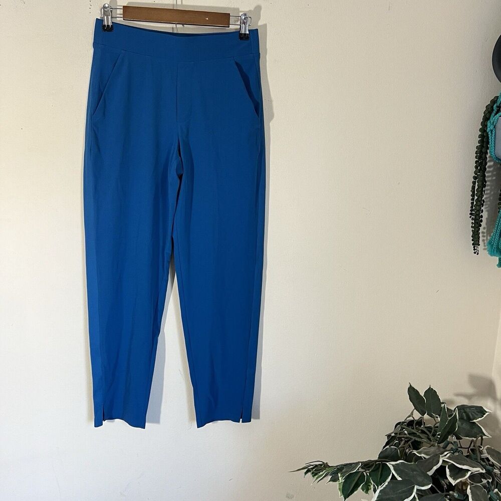 Athleta Brooklyn Ankle Pants 2 Pull On Elastic Waist Stretch Travel Blue NEW